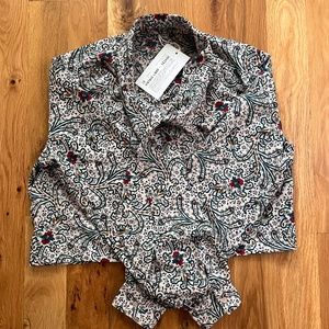 Sezane Vintage Cropped Blouse